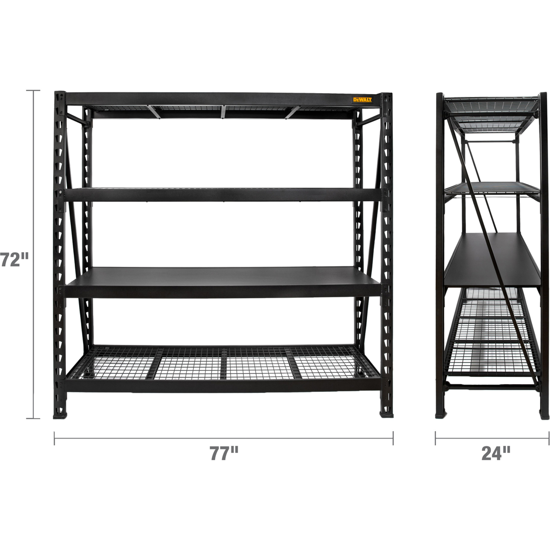 DeWalt 6 ft. Tall Black Frame 4 Shelf Industrial Storage Rack - Image 8 of 8