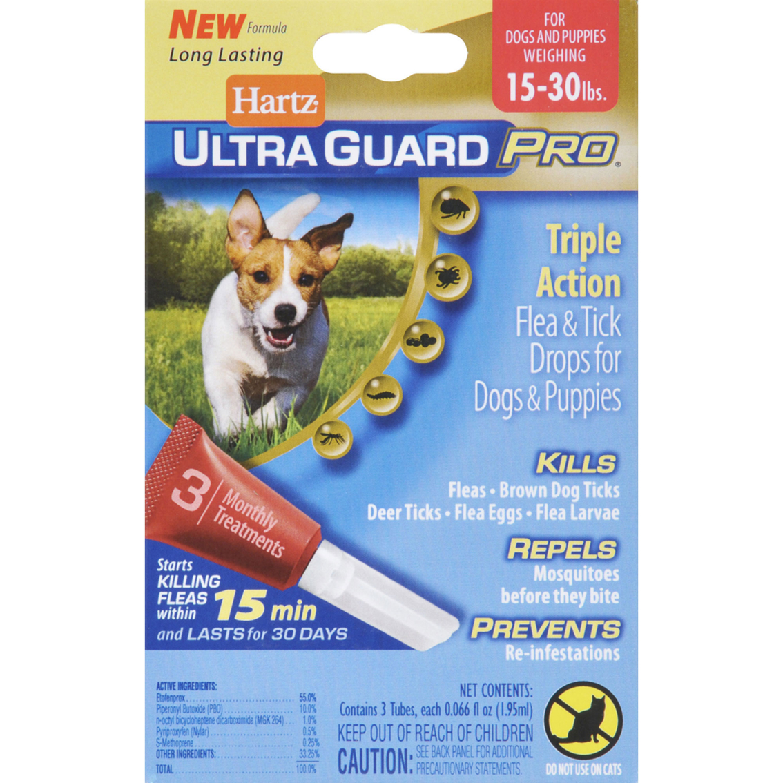 Hartz Ultra Guard Pro Flea And Tick Drops For Dogs And Puppies 15 To 30 Lb., Flea & Tick, Household