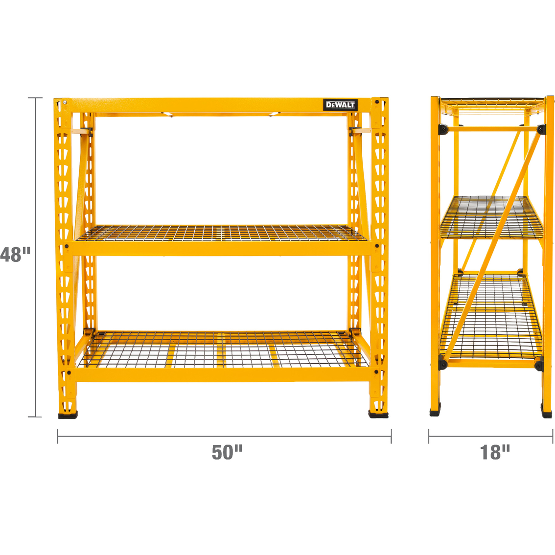 DeWalt 4 ft. Tall 3 Shelf Steel Wire Deck Industrial Storage Rack - Image 9 of 9