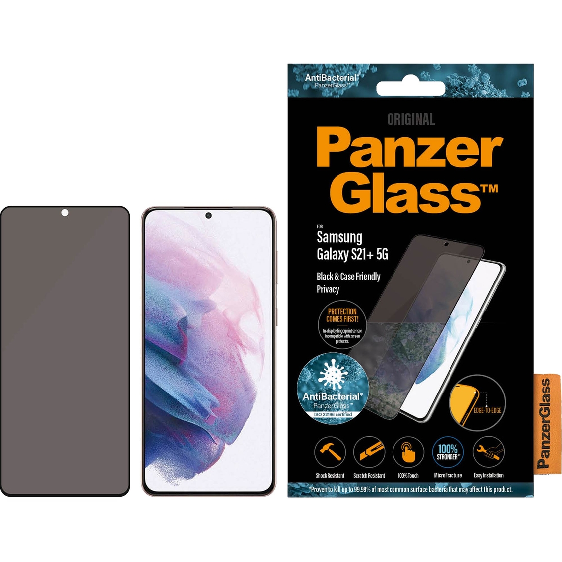 PanzerGlass Privacy Screen Protector for Samsung Galaxy S21+ 5G - Image 2 of 6