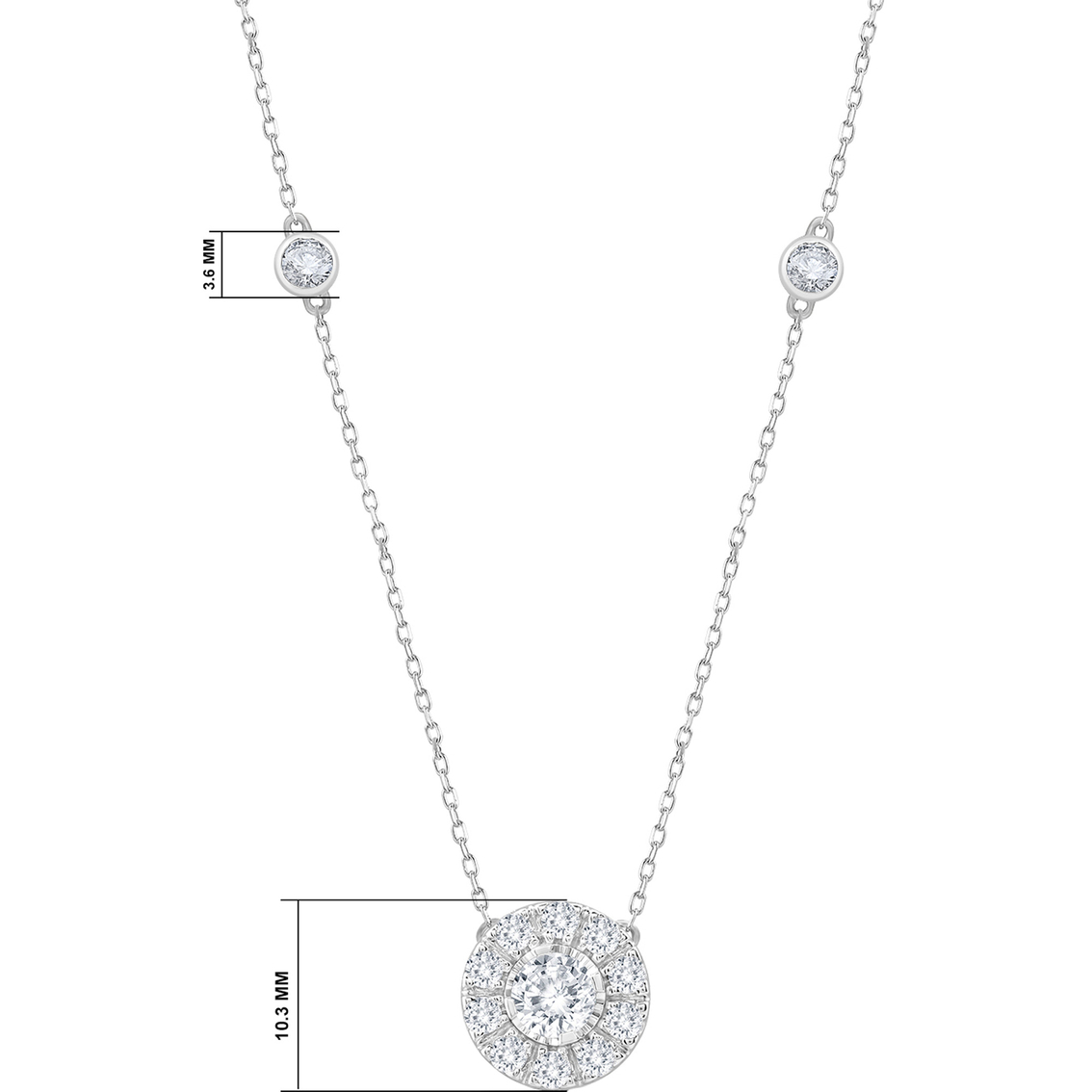 Love Honor Cherish 10K White Gold 1 CTW Diamond Station Necklace - Image 4 of 4