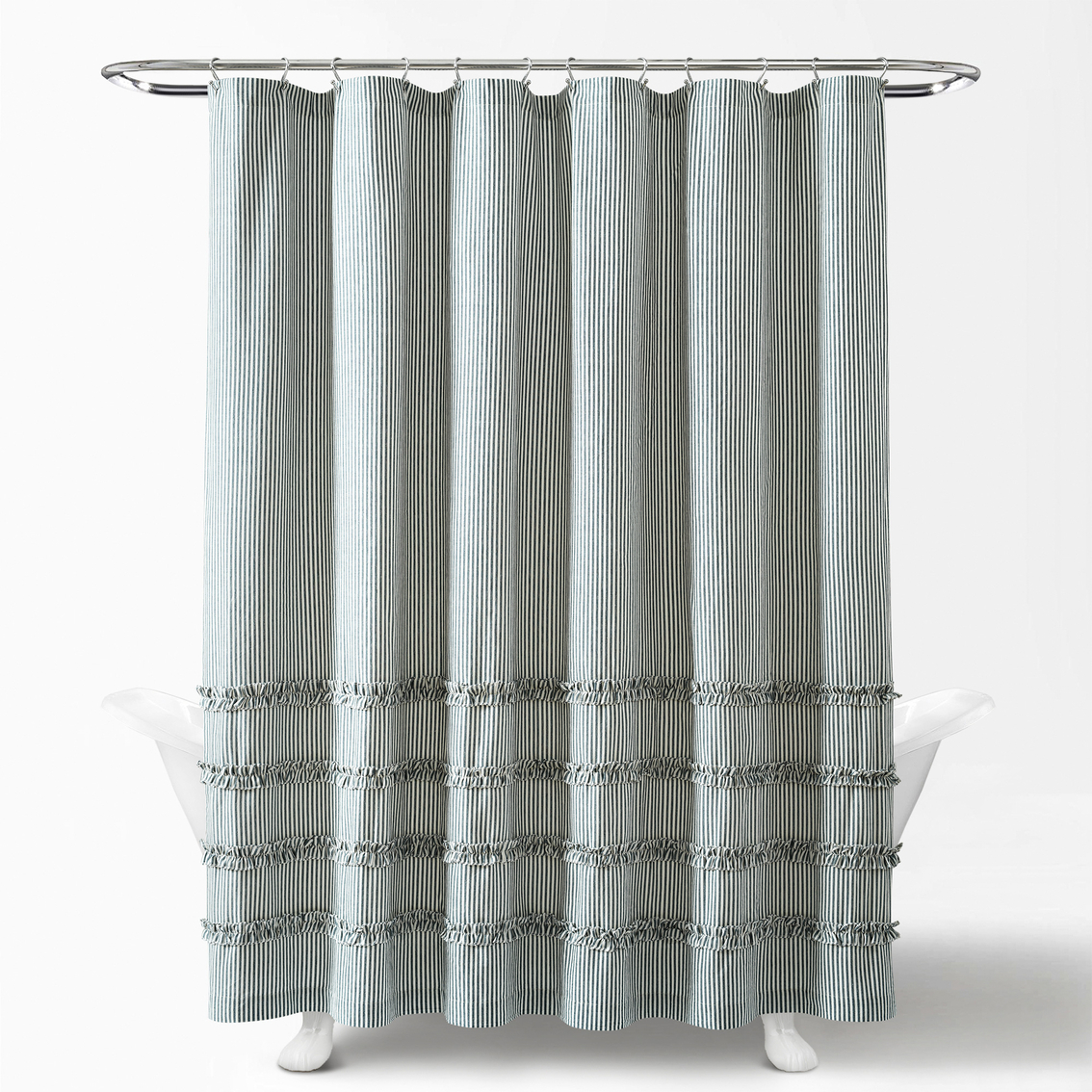 Lush Decor Vintage Stripe Yarn Dyed Cotton Shower Curtain 72 x 72 - Image 2 of 3