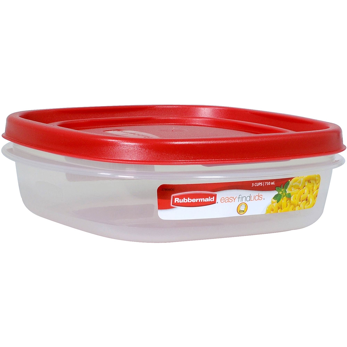Rubbermaid 3 Cup Square Easy Find Lids Food Storage Container 