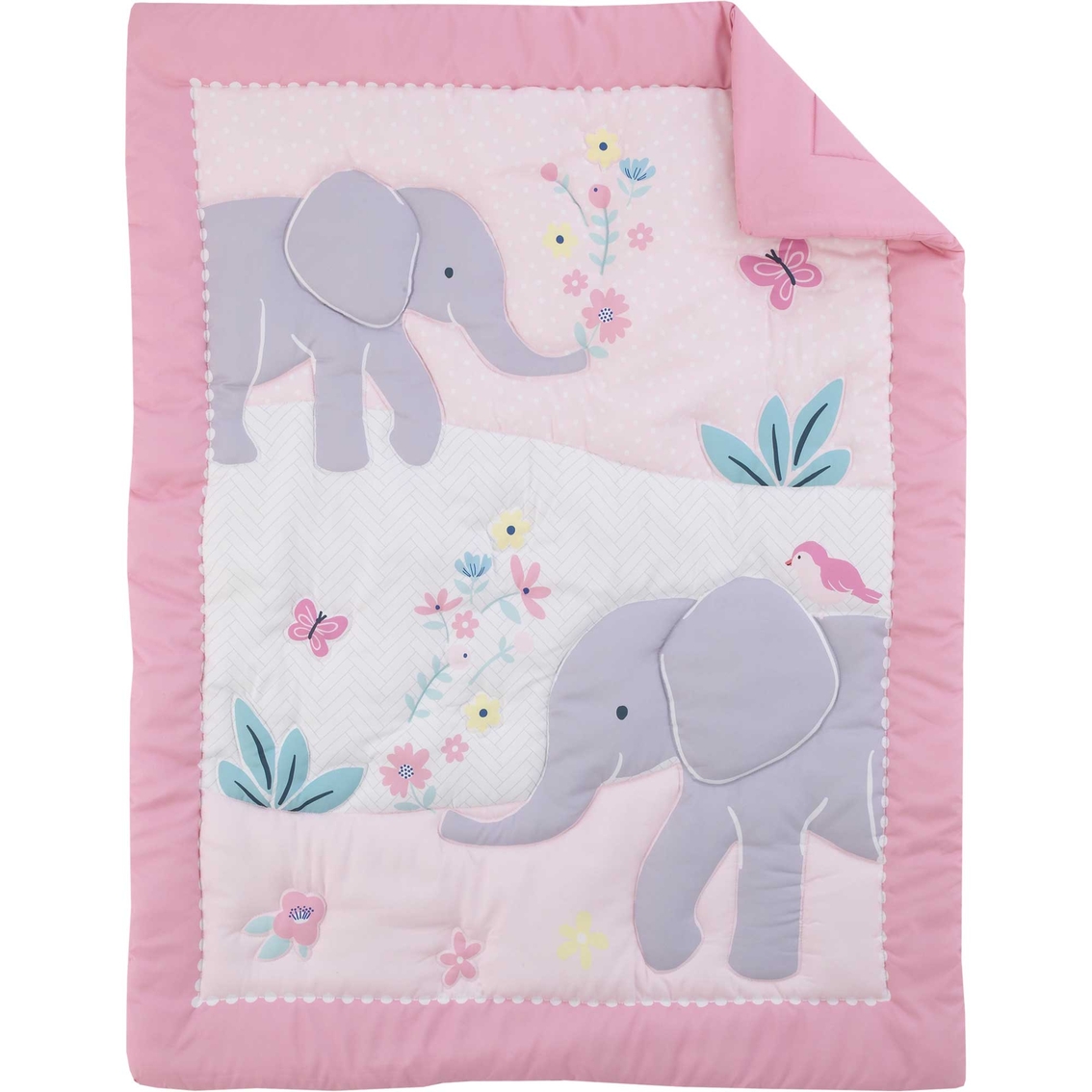 Carter's Floral Elephant 3 pc. Nursery Crib Bedding Set - Image 2 of 7