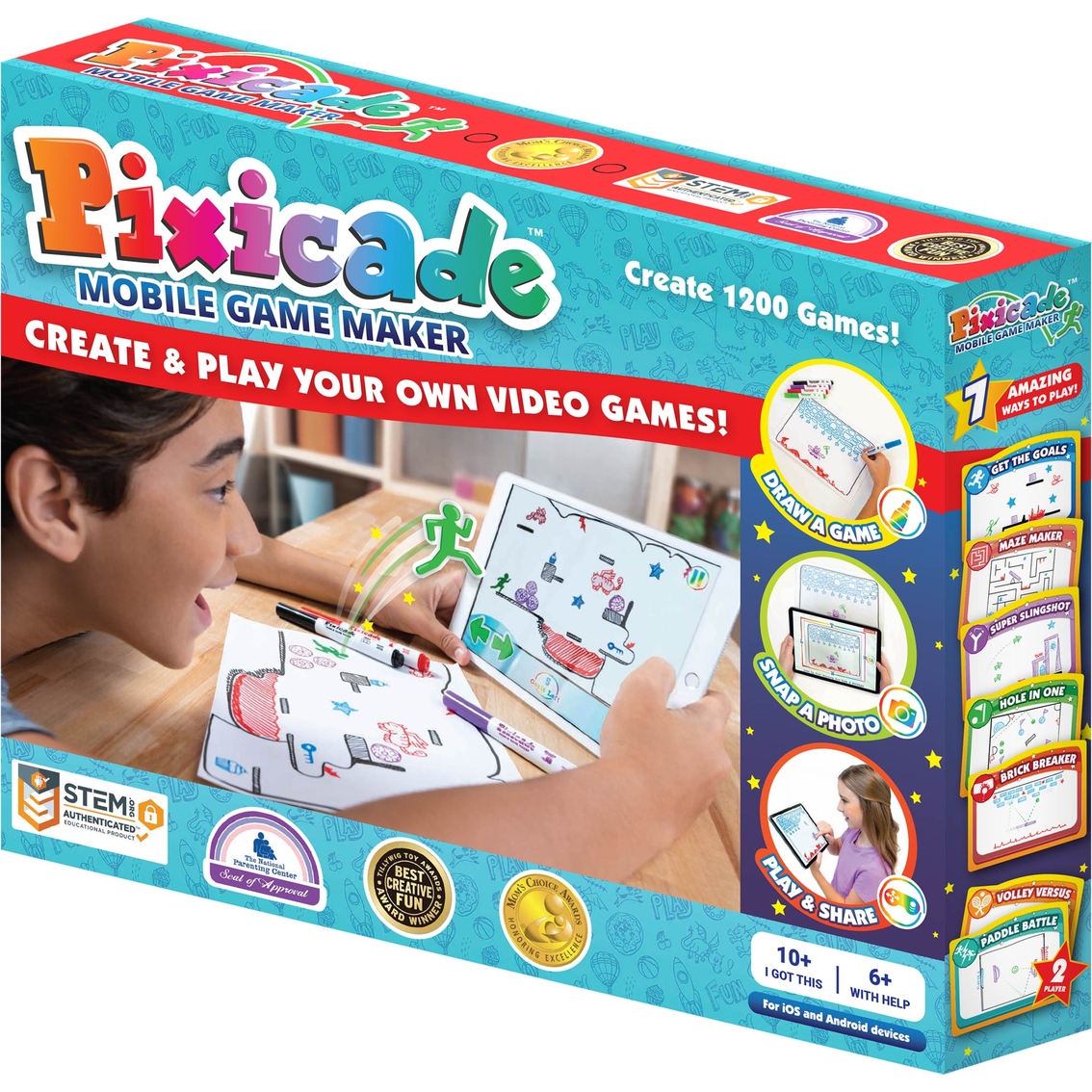 PIXICADE Mobile Game Maker DRAW CREATE & PLAY your own video games STEM NIB  6-12