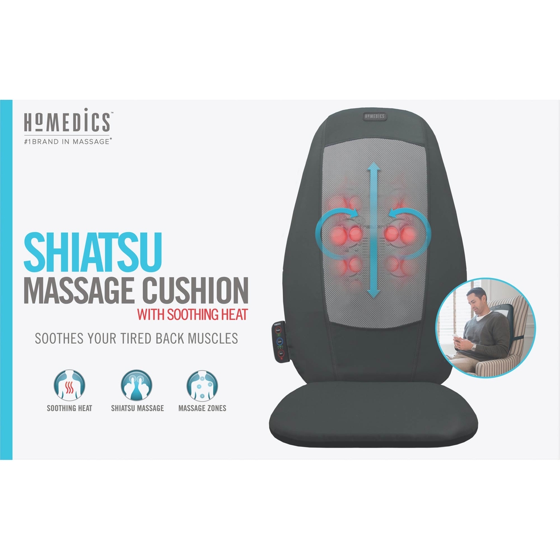 Homedics Shiatsu Massage Chair Cushion, Massagers, Beauty & Health