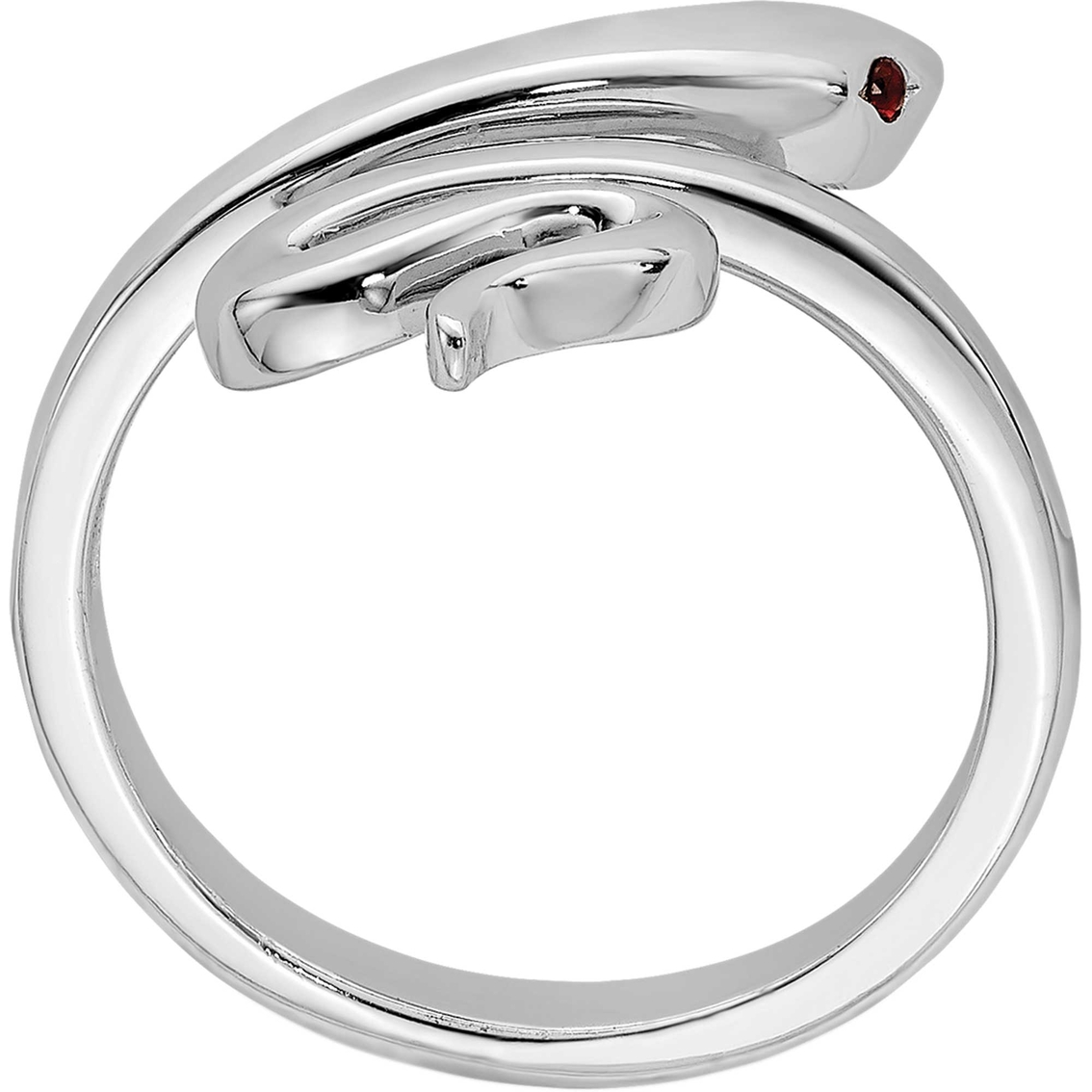Rhodium Over Sterling Silver Lab Created Ruby Snake Toe Ring - Image 3 of 3