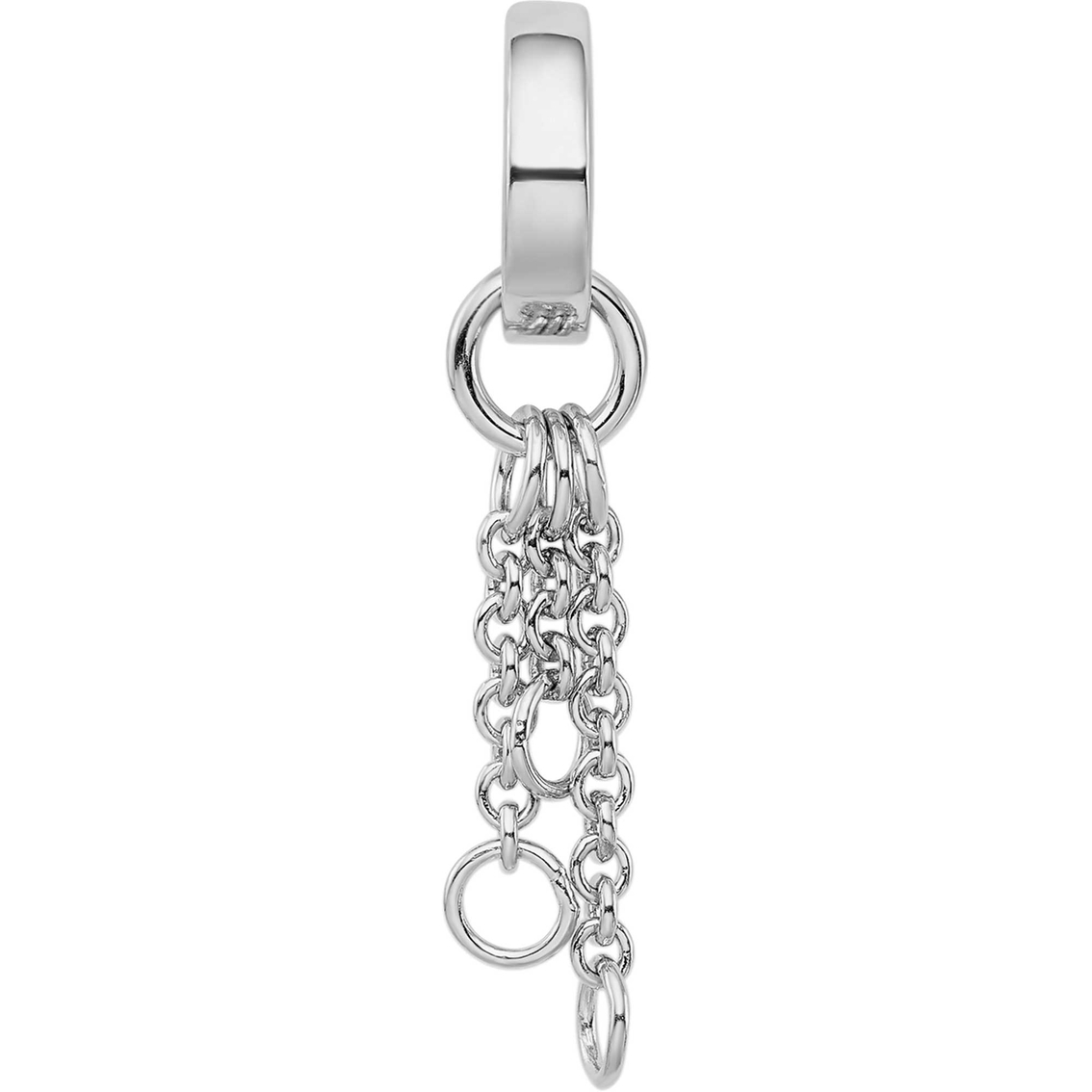 Sterling Silver Amore La Vita Rhodium Plated Charm Carrier With Chains ...