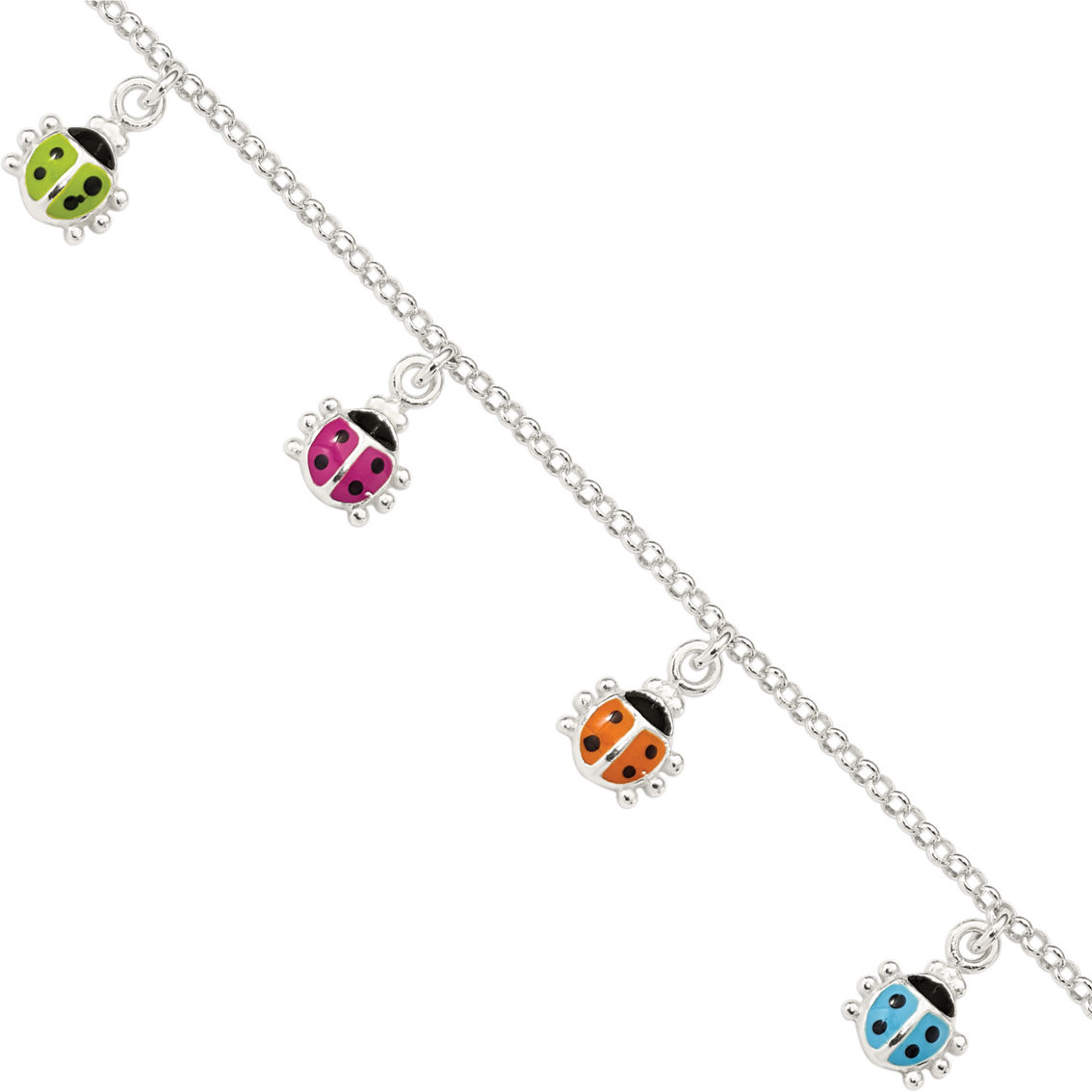 Sterling Silver Children's Enamel Ladybug 6 in. Charm Bracelet - Image 3 of 3