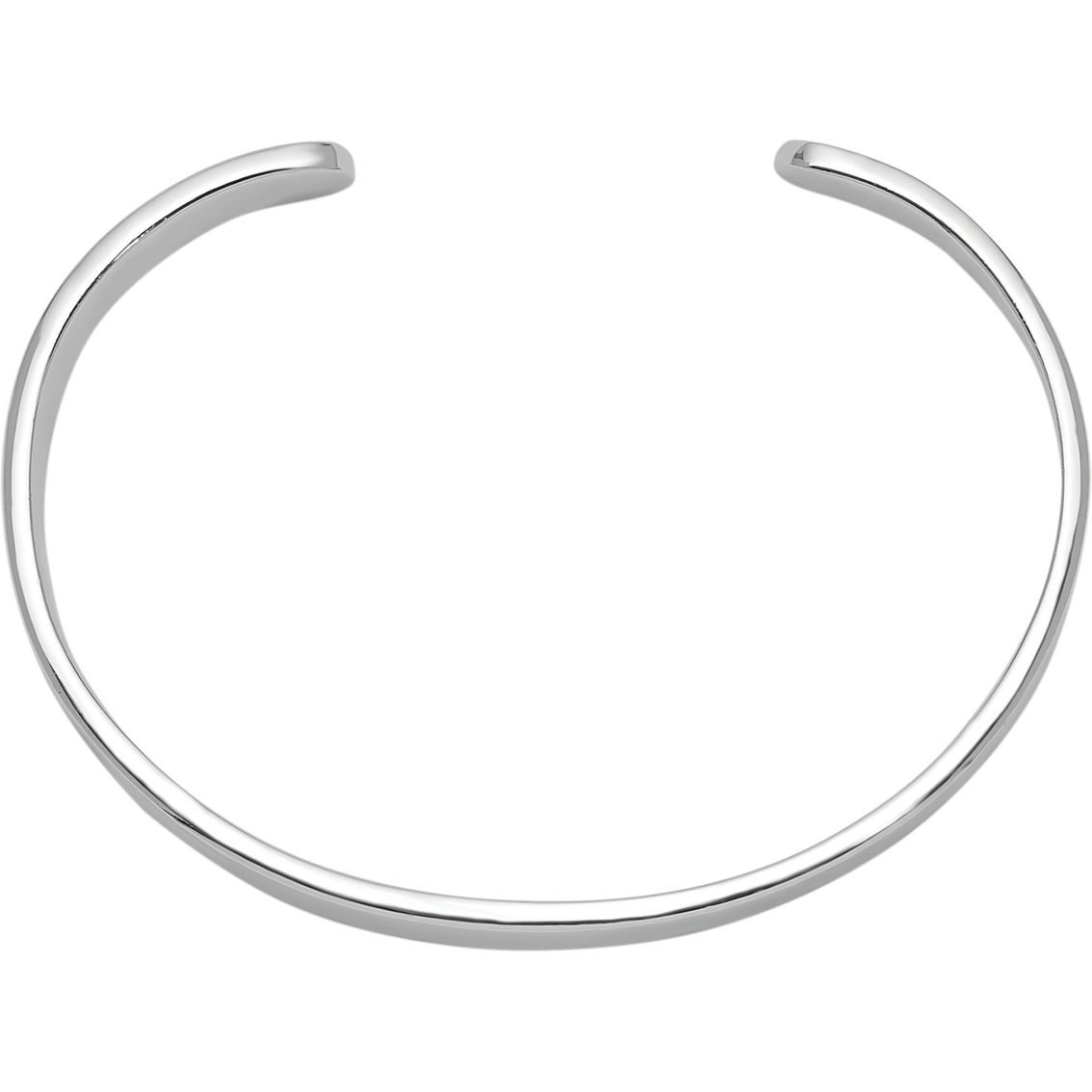 Kids Rhodium Over Sterling Silver Polished Cuff Bangle Bracelet, 4.5 in. - Image 2 of 3