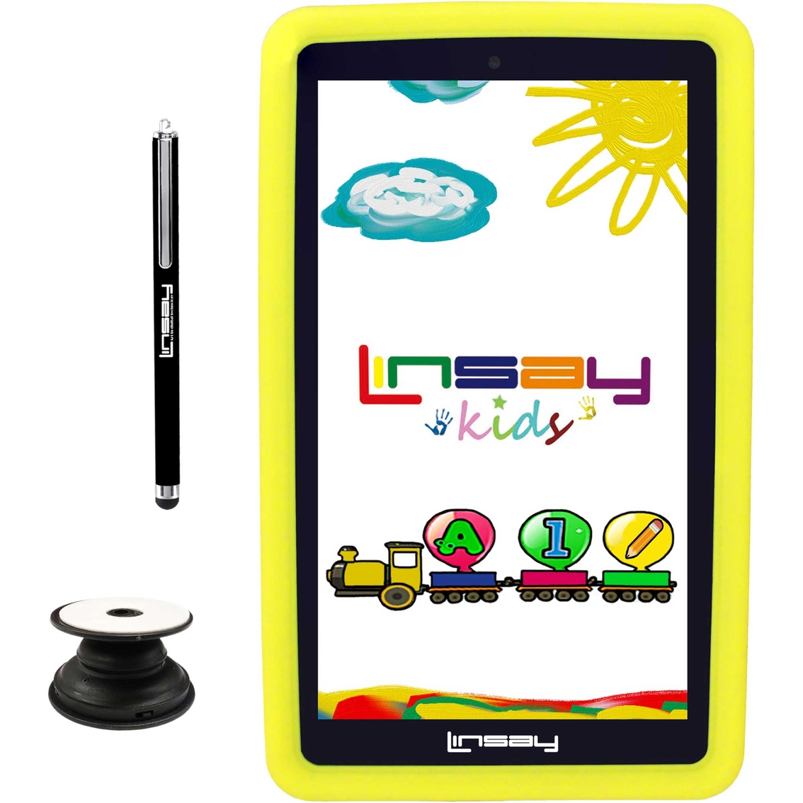 Linsay 7 in. 2GB RAM 32GB Tablet with Kids Yellow Case, Backpack, Holder and Pen - Image 2 of 3