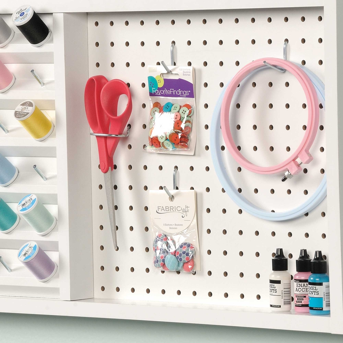 Sauder Wall Mounted Pegboard with Thread Storage - Image 2 of 3