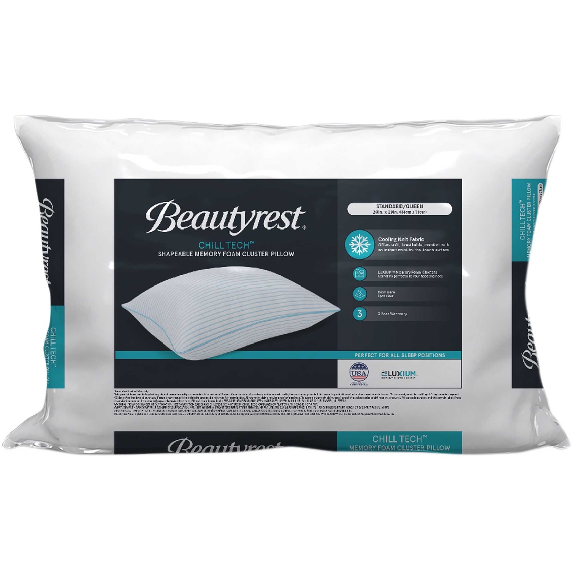 Beautyrest Chill Tech Memory Foam Cluster Pillow | Bed Pillows ...