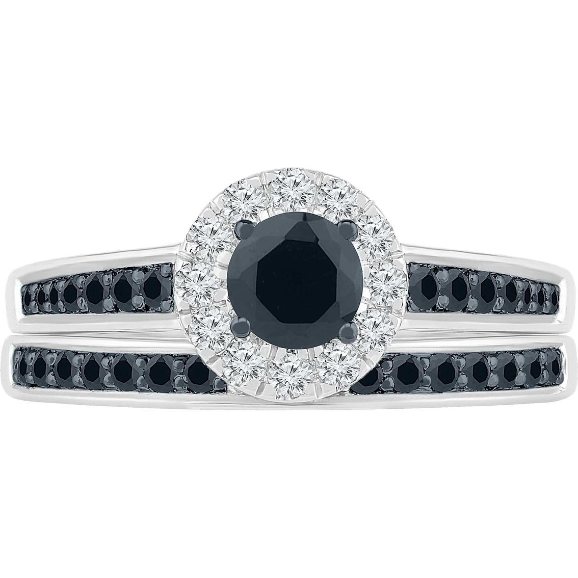 10K Gold 3/4 CTW Black and White Diamond Bridal Ring - Image 2 of 2