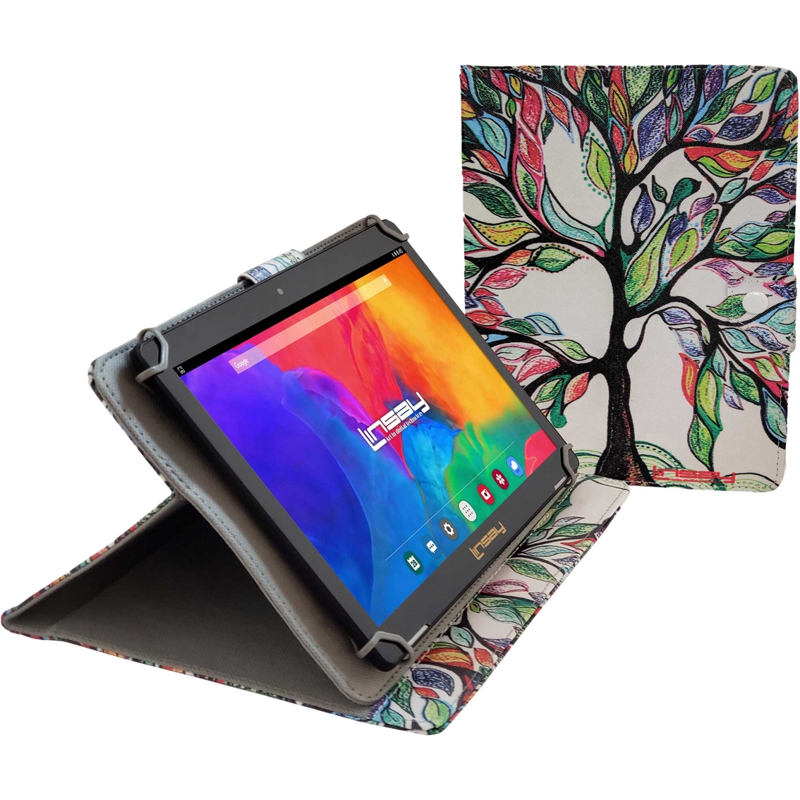 Linsay 10.1 in. IPS 2GB RAM 32GB Tablet with Tree Marble Case, Holder and Pen - Image 2 of 3