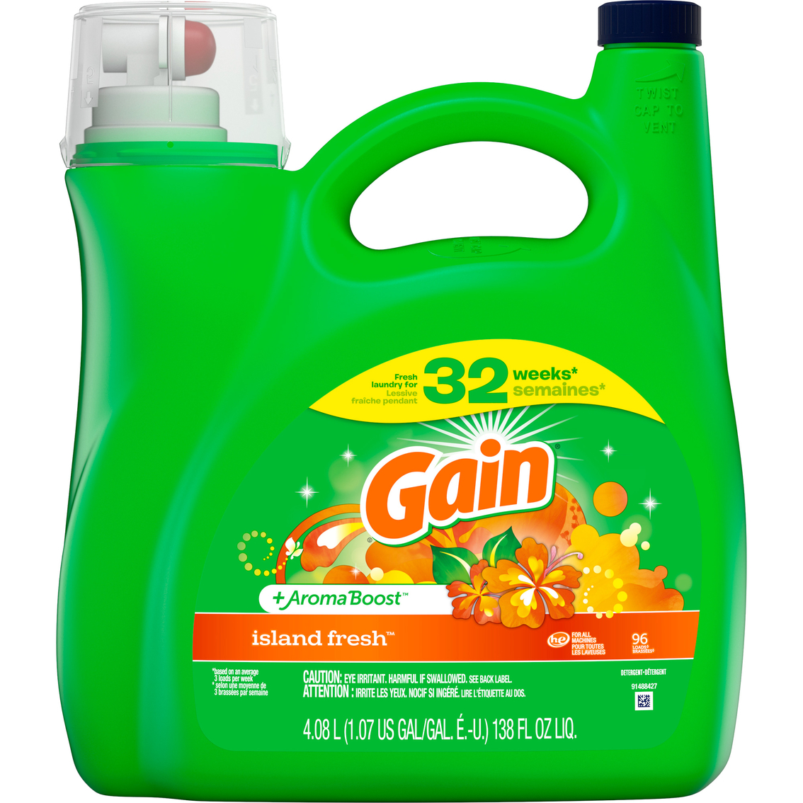 Gain 2X Island Fresh Liquid Laundry Detergent 138 oz.