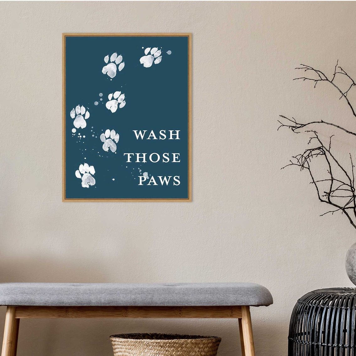 Amanti Art Wash Your Paws I Dog Canvas Wall Art 18 x 24 - Image 2 of 2