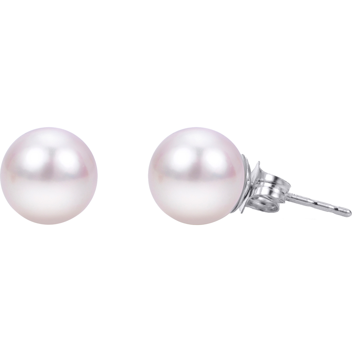 Imperial Deltah 14k White Gold 8mm Aa Akoya Cultured Pearl Stud ...