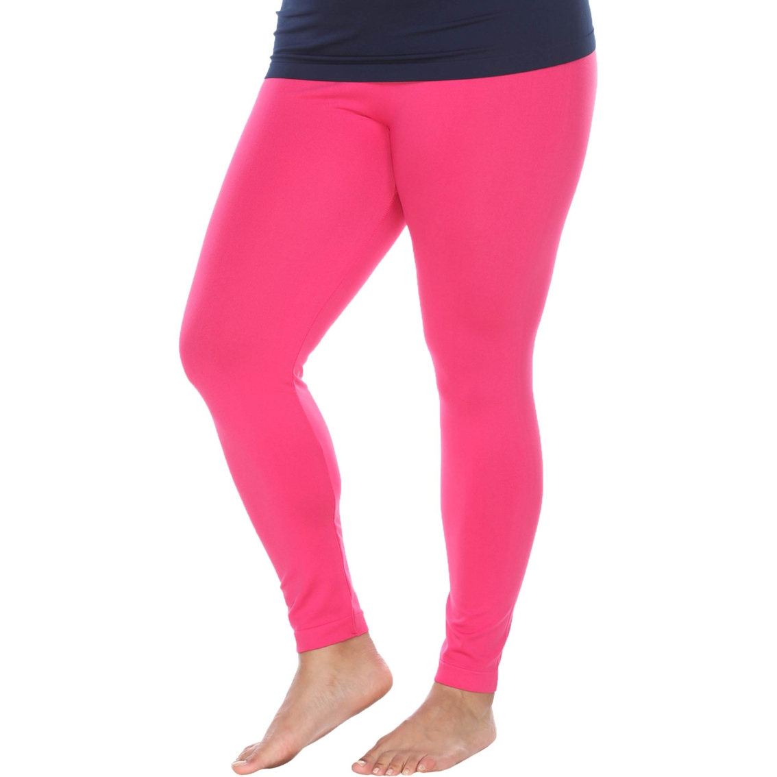 White Mark Plus Size Super Stretch Solid Leggings - Image 3 of 3