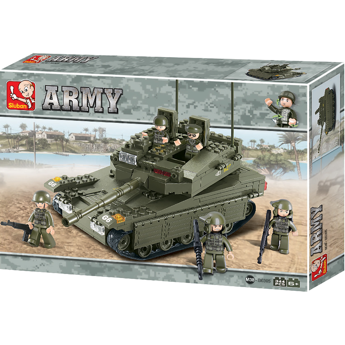 Sluban Merkava Army Tank 344 Pc. Building Brick Kit, Building Toys, Baby  & Toys
