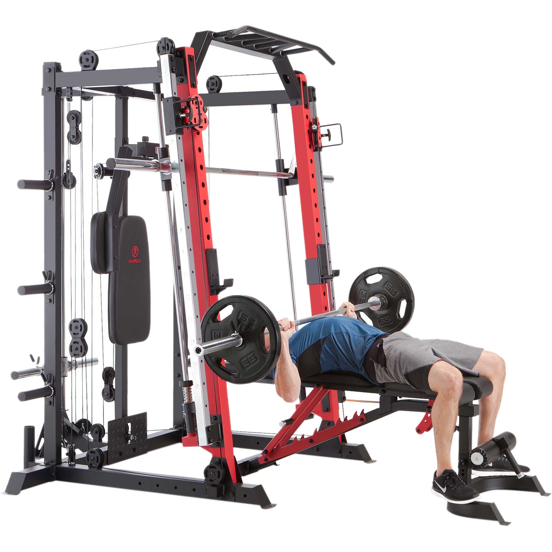 Marcy Smith Machine Cage System with Pull Up Bar and Landmine Station - Image 10 of 10