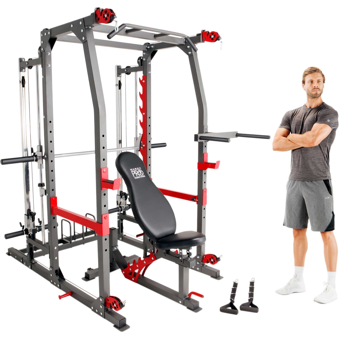 Marcy Pro Smith Machine Weight Bench Home Gym Total Body Workout Training  System : Target