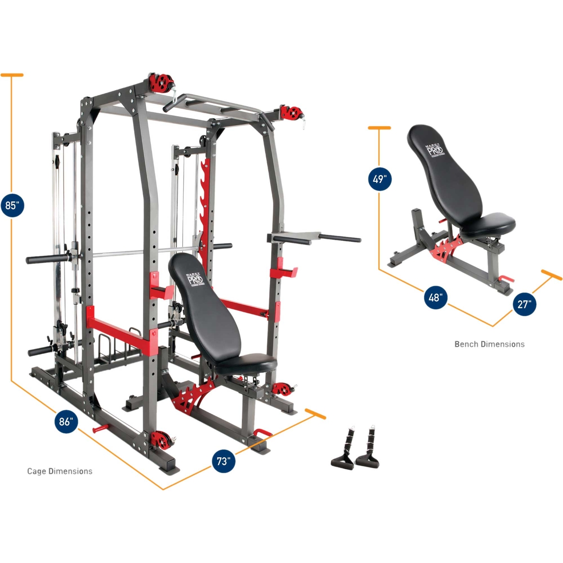 Marcy Pro Smith Machine Home Gym Training System Cage - Image 7 of 10