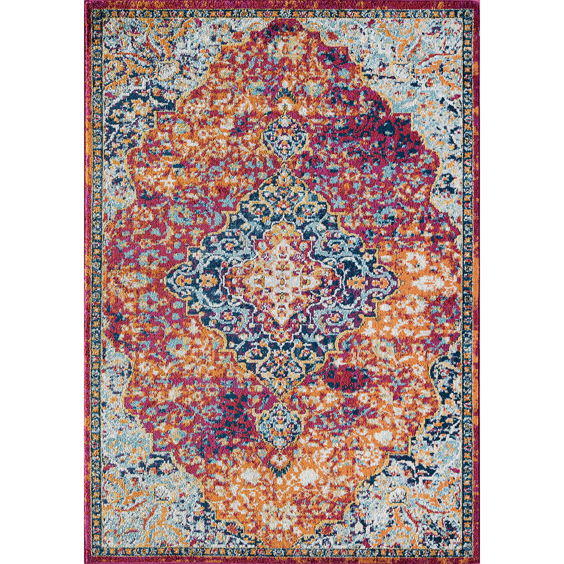 Rugs America Harper Rosy Peach Abstract Vintage Area Rug - Image 1 of 8