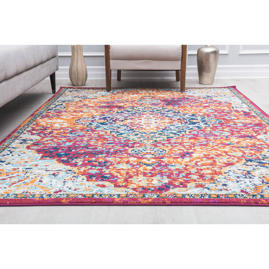 Rugs America Harper Rosy Peach Abstract Vintage Area Rug - Image 4 of 8