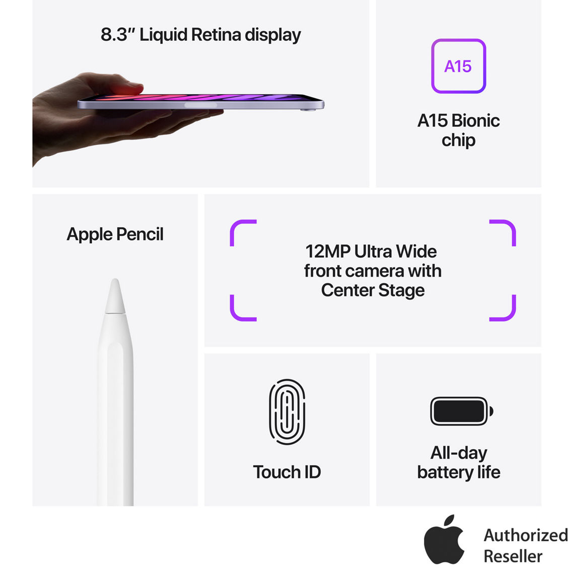  Apple iPad Mini (6th Generation): with A15 Bionic chip