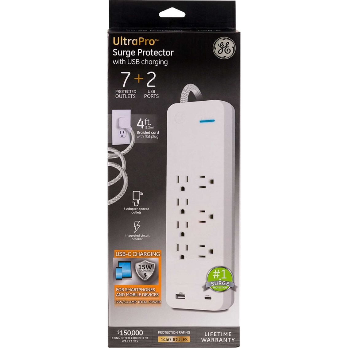 UltraPro Outdoor Plug-In 2-Outlet WiFi Smart Switch, Black