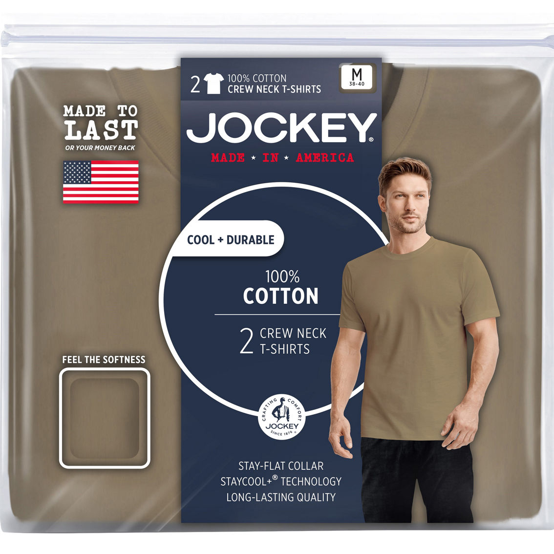 Jockey Made In America 100% Cotton Crew Neck 2 pk. - Image 6 of 9