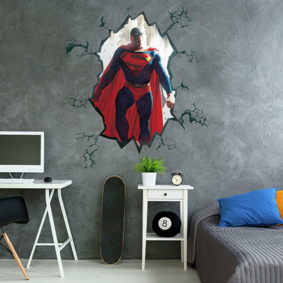 RoomMates Alex Ross Superman Cracked Peel and Stick Giant Wall Decal - Image 2 of 5