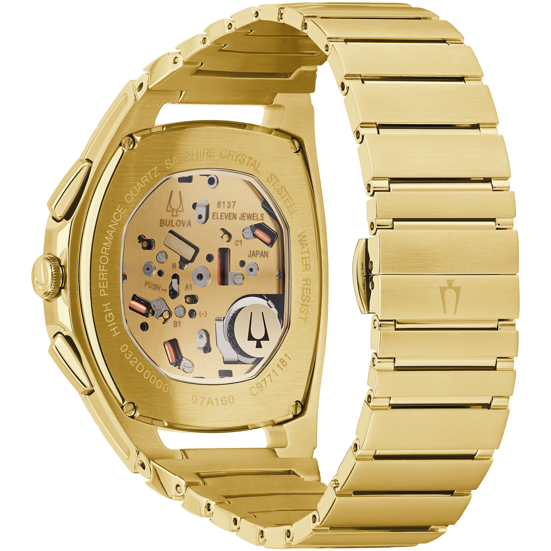 Bulova Men's Curv Quartz Goldtone Stainless Steel Bracelet Watch 97A160 - Image 2 of 3