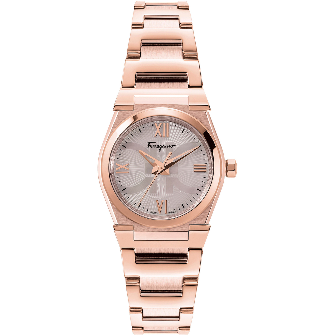 Salvatore Ferragamo Vega 28mm Rose Gold Grey Pearl Dial Watch Sfyg00621 ...