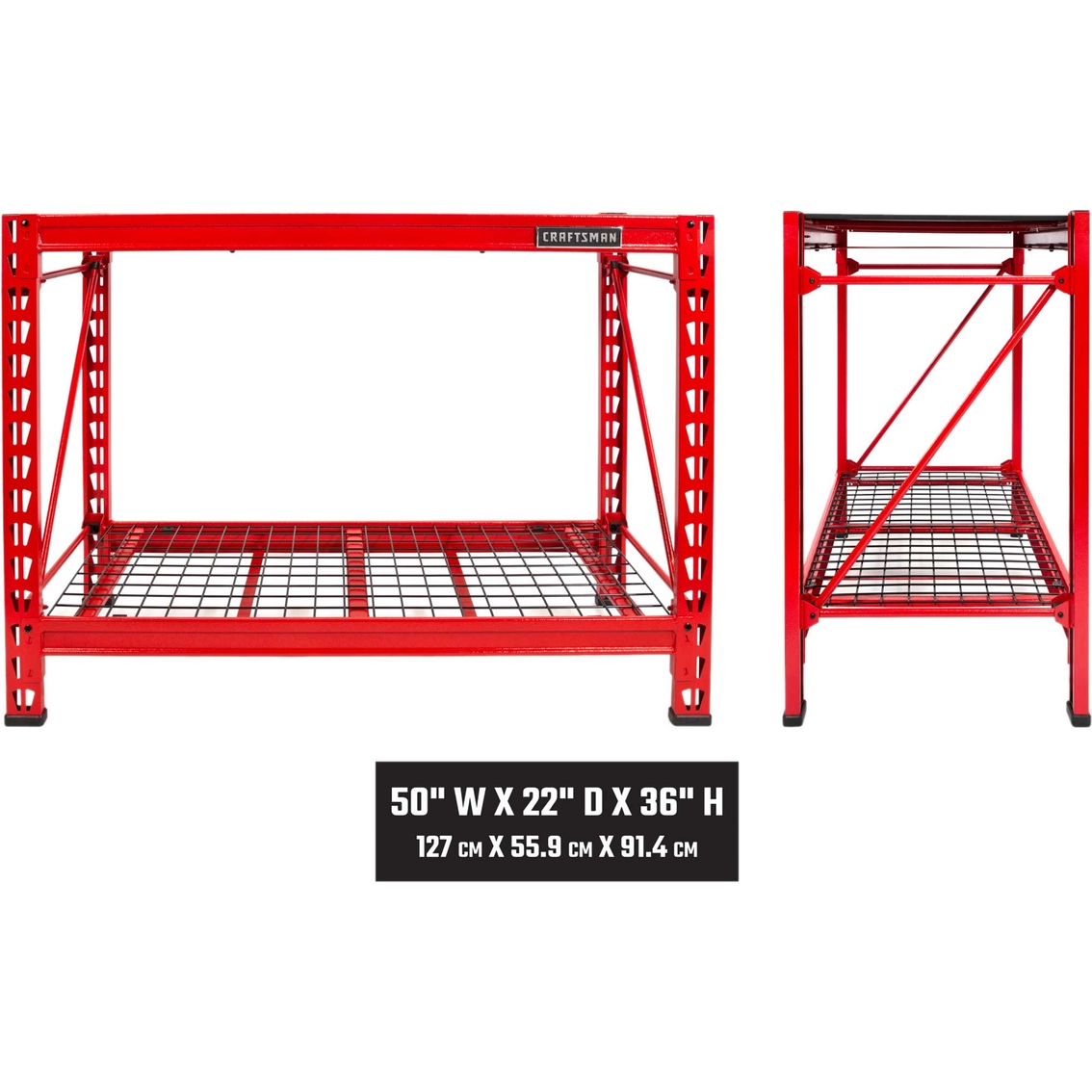 Craftsman 2-Shelf 3 ft. Tall Stackable Tool Chest Depth Storage Rack - Image 9 of 10