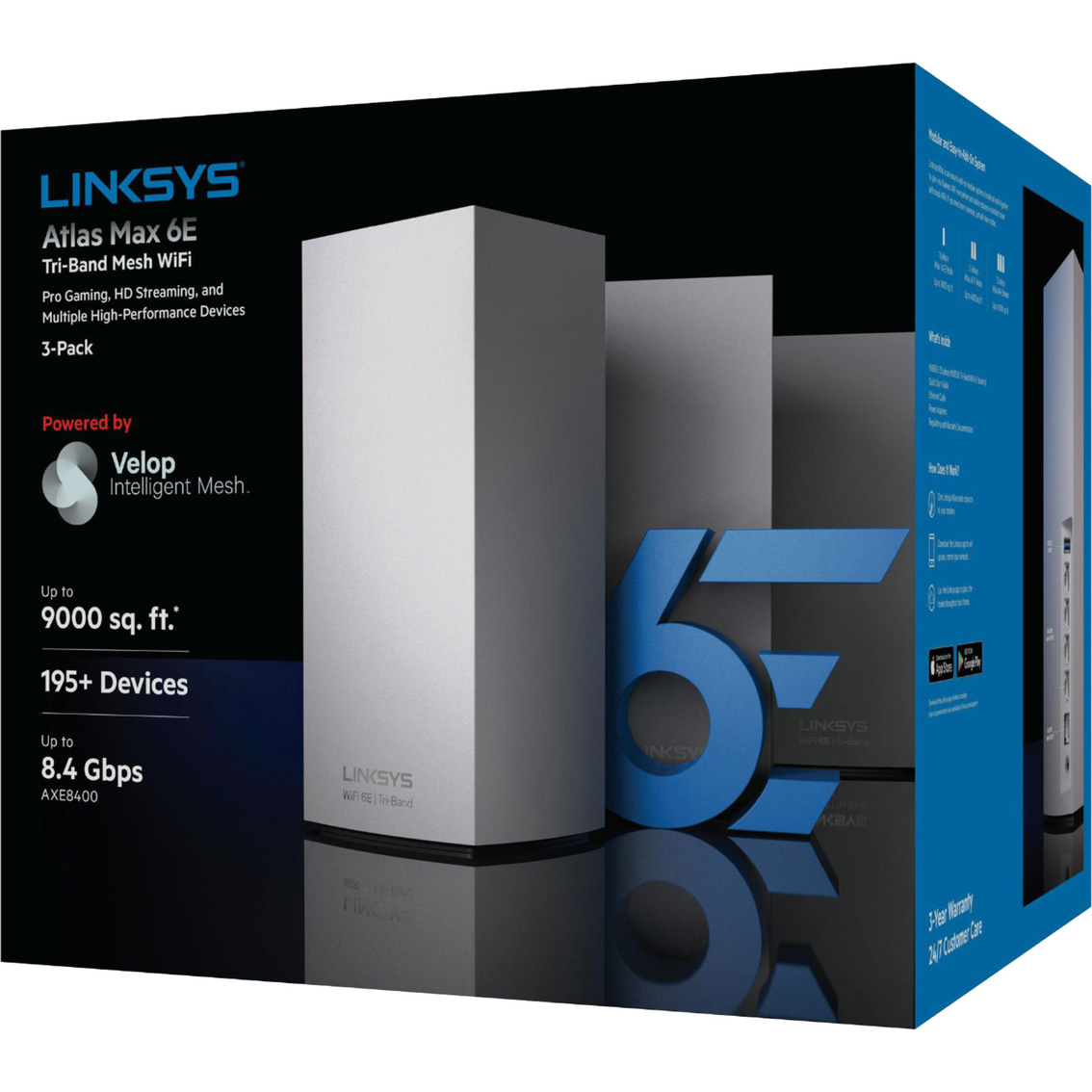 Linksys Atlas Max 6e: Tri Band Mesh Wifi 6e System 3 Pk