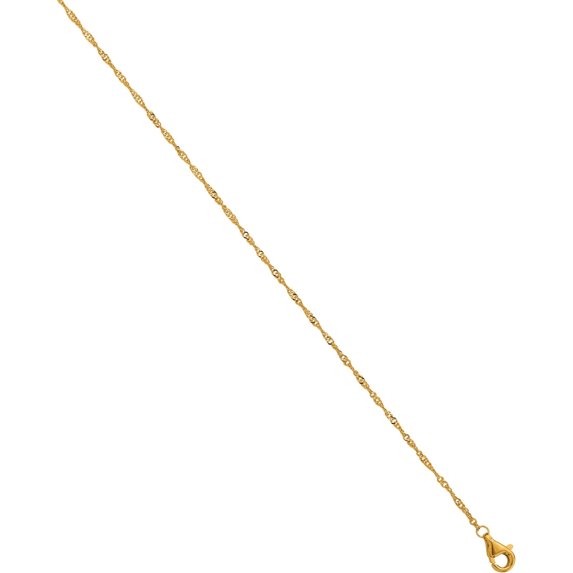 24K Pure Gold 1.6mm Singapore Chain Necklace - Image 3 of 7
