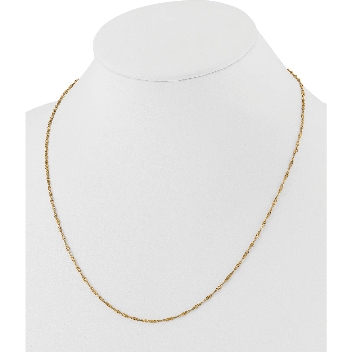 24K Pure Gold 1.6mm Singapore Chain Necklace - Image 6 of 7