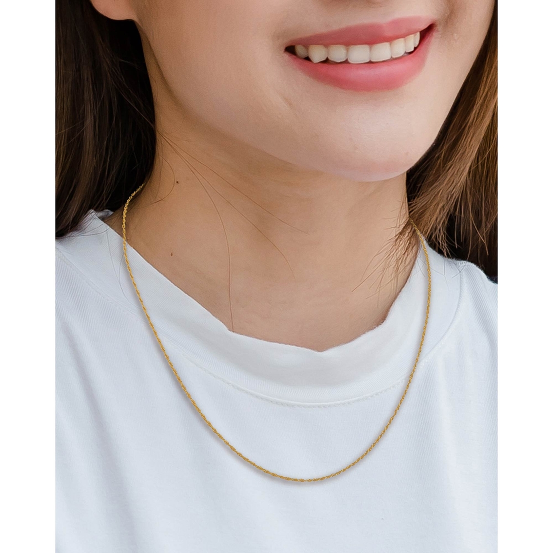 24K Pure Gold 1.35mm Rope Chain Necklace - Image 5 of 6
