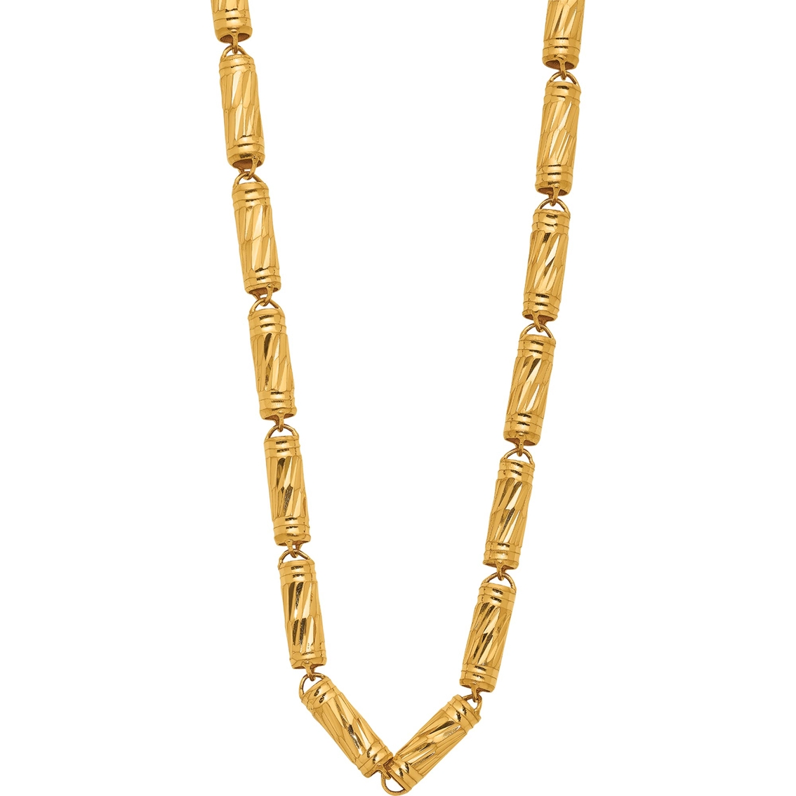 24k Pure Gold 18 In. Bamboo Link Chain Necklace | Gold Necklaces ...