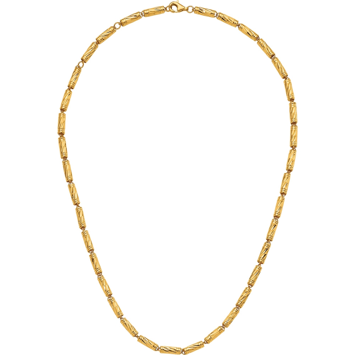 24K Pure Gold 18 in. Bamboo Link Chain Necklace - Image 2 of 6