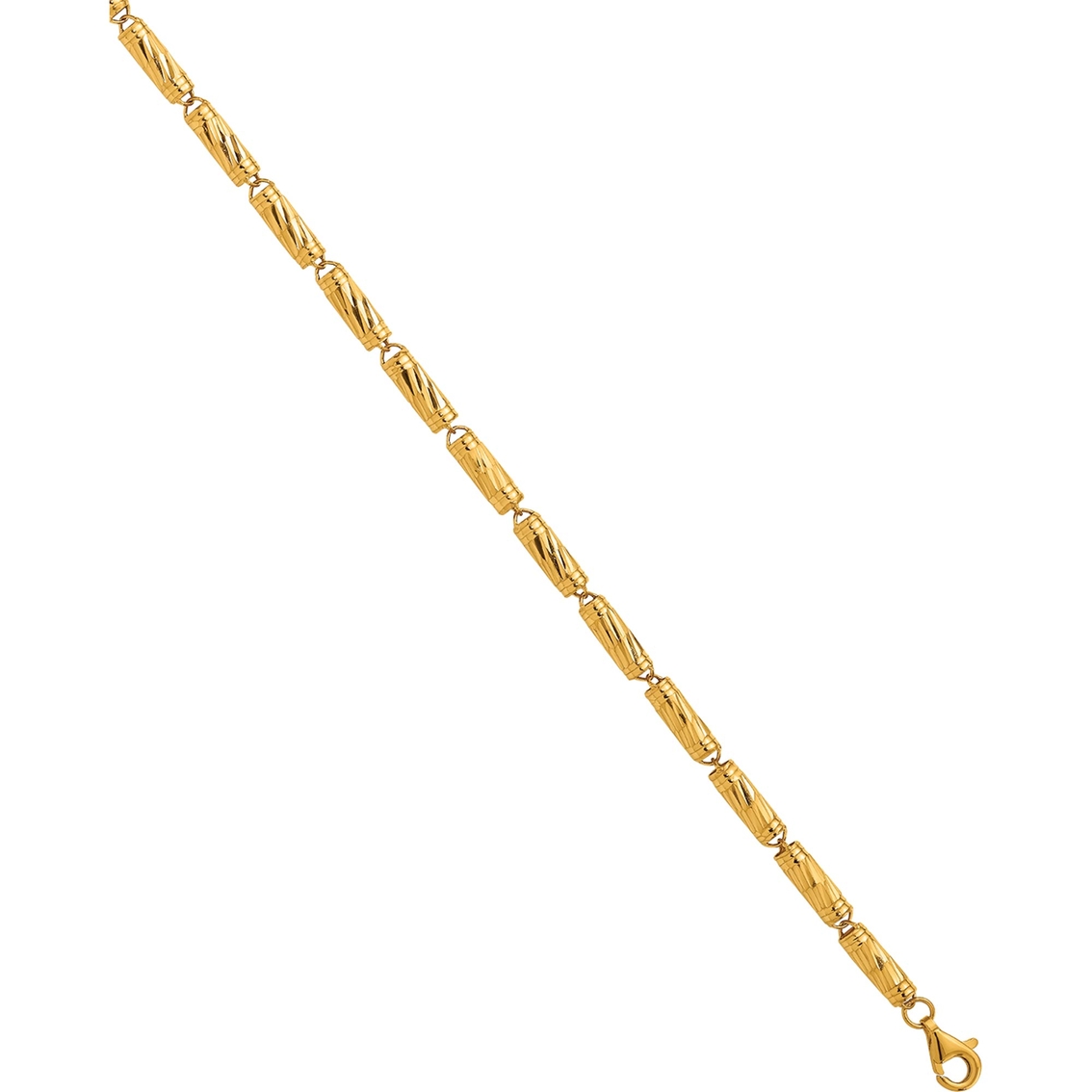 24K Pure Gold 18 in. Bamboo Link Chain Necklace - Image 3 of 6