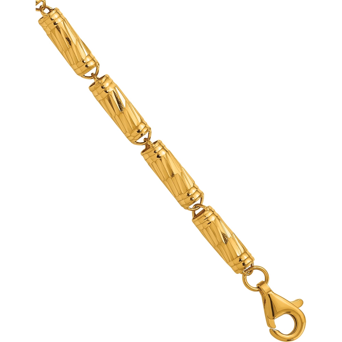 24K Pure Gold 18 in. Bamboo Link Chain Necklace - Image 4 of 6