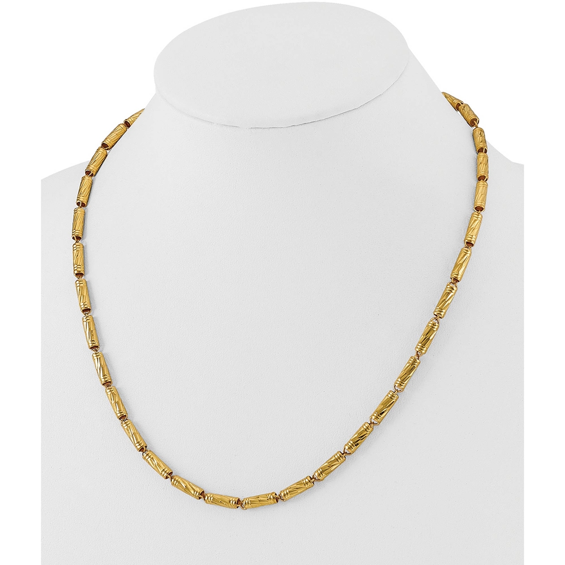 24K Pure Gold 18 in. Bamboo Link Chain Necklace - Image 6 of 6