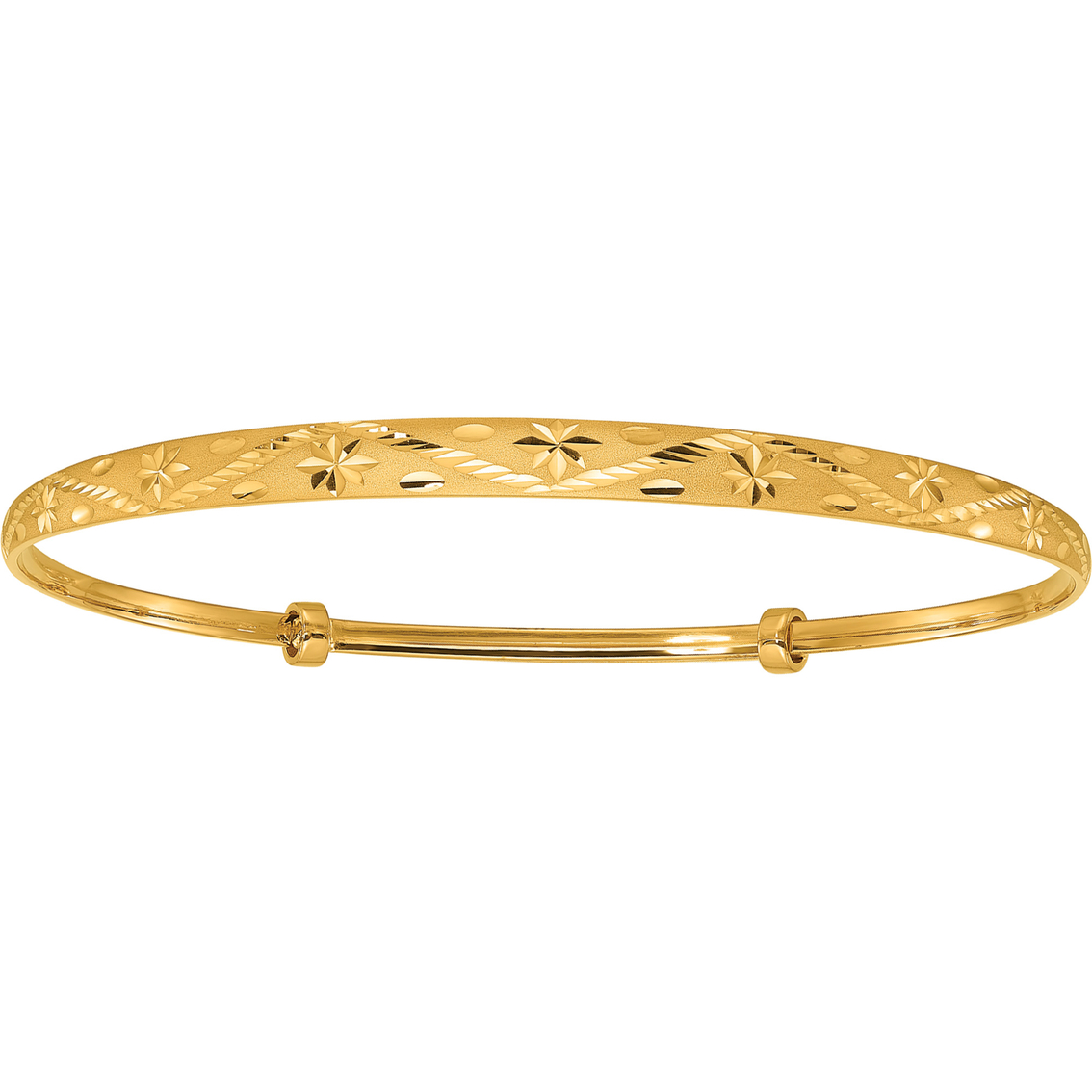 24K Pure Gold Bracelet Diamond Cut Bangle Bracelet - Image 2 of 5