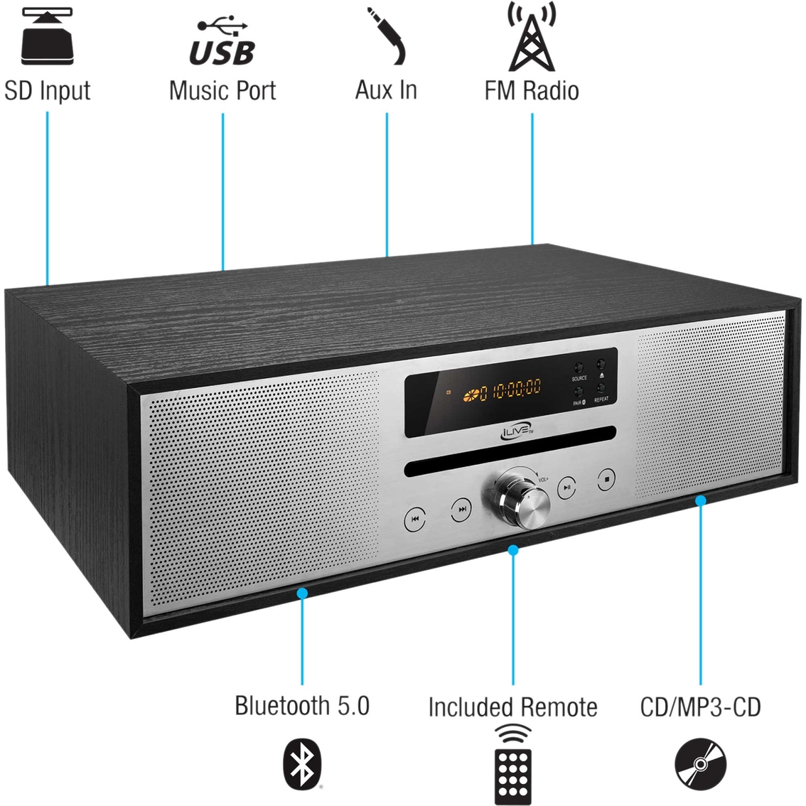 iLive IHB340B Bluetooth Home Music System - Image 3 of 3
