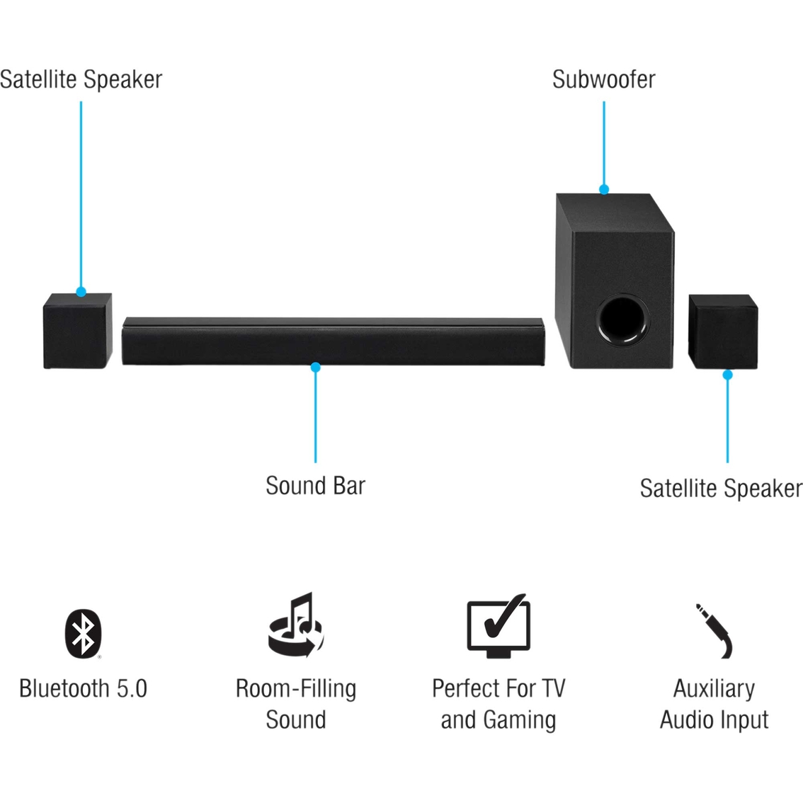 Ilive Itbsw241b 4.1 Home Theater System With Bluetooth | Home Audio ...