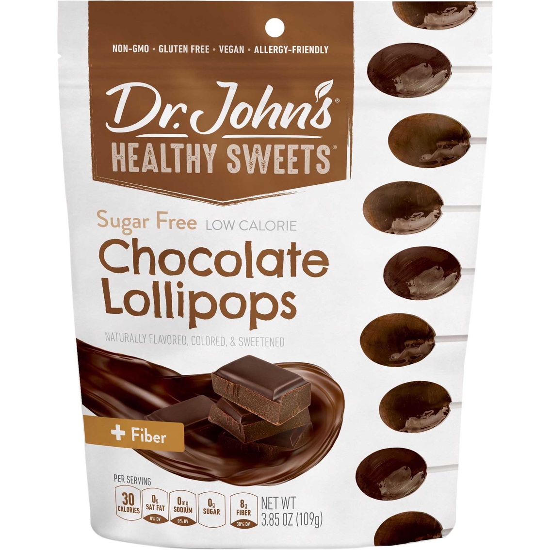 Dr. John's Healthy Sweets Chocolate Lollipops 10 bags