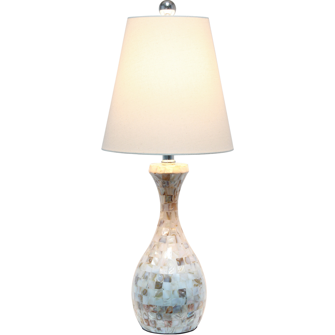 Lalia Home Malibu Curved Mosaic Seashell Table Lamp - Image 2 of 7